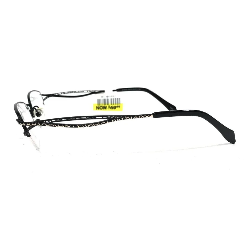 South Hampton SH6002 BK/G Eyeglasses Frames Black Gold Rectangular 51-17-145